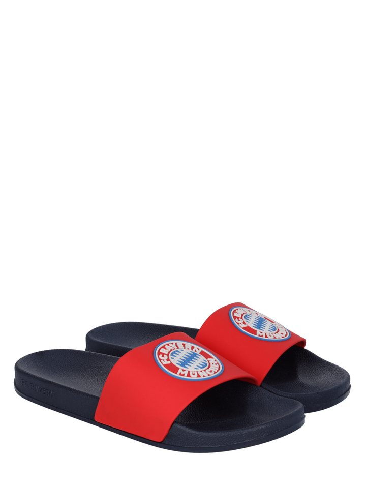 FC Bayern München FC Bayern München, Badelatschen Logo, Herren, Mehrfarbig Plüsch Hausschuhe – Bild 2 von 4