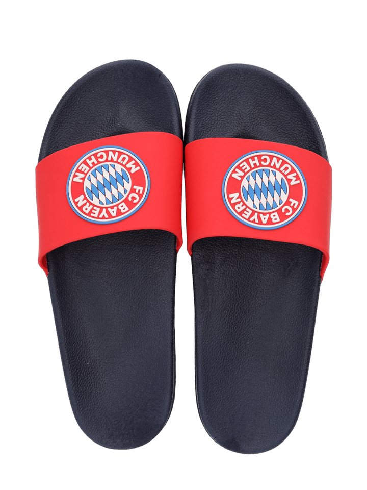 FC Bayern München FC Bayern München, Badelatschen Logo, Herren, Mehrfarbig Plüsch Hausschuhe – Bild 3 von 4