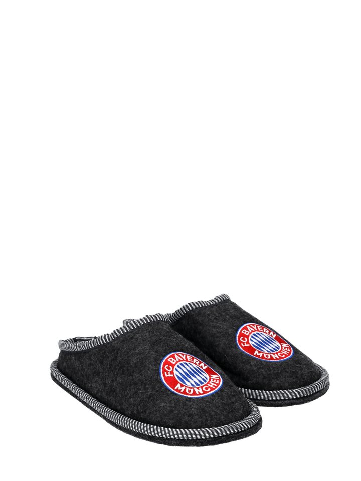 FC Bayern München FC Bayern München, Filz-Pantoffeln, Kinder, Grau Plüsch Hausschuhe – Bild 2 von 4