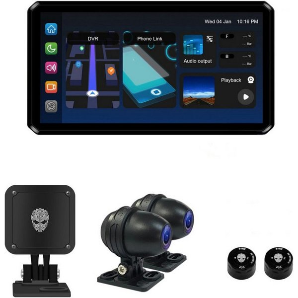FC-Moto M2 Pro Ultimate Bundle Motorrad Multimediasystem Motorrad-Navigationsgerät (Wasserdicht wasserdichte)
