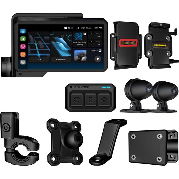 FC-Moto M2-QR Bundle 5 Universal Motorrad Multimediasystem Motorrad-Navigationsgerät (Bluetooth robust)