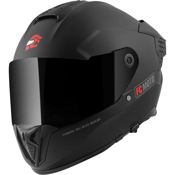FC-Moto Motorradhelm Hawk EVO Solid Helm, Vorbereitet Für Kommunikationssystem,vorbereitet Pinlockscheibe,h