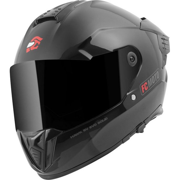 FC-Moto Motorradhelm Hawk EVO Solid Helm, Vorbereitet Für Kommunikationssystem,vorbereitet Pinlockscheibe,h