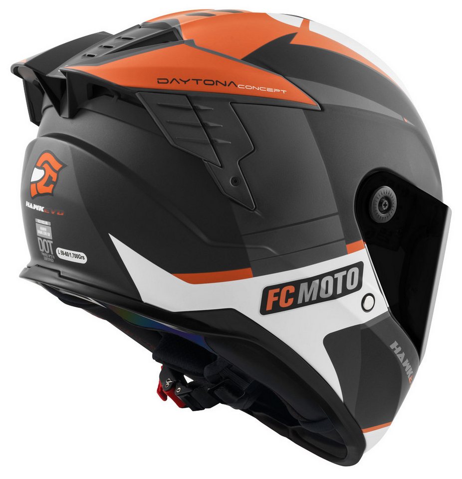 FC-Moto Motorradhelm Hawk EVO-X Helm, Vorbereitet Für Kommunikationssystem,herausnehmbares Innenfutter – Bild 3 von 5