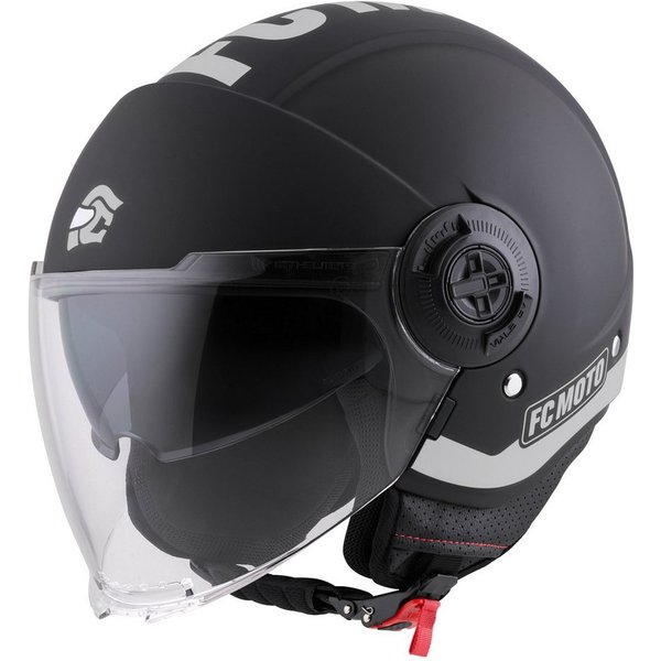 FC-Moto Motorradhelm Ralgo Jethelm, Herausnehmbares Innenfutter,integriertes Sonnenvisier