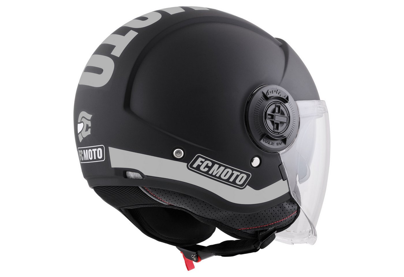 FC-Moto Motorradhelm Ralgo Jethelm, Herausnehmbares Innenfutter,integriertes Sonnenvisier – Bild 2 von 5
