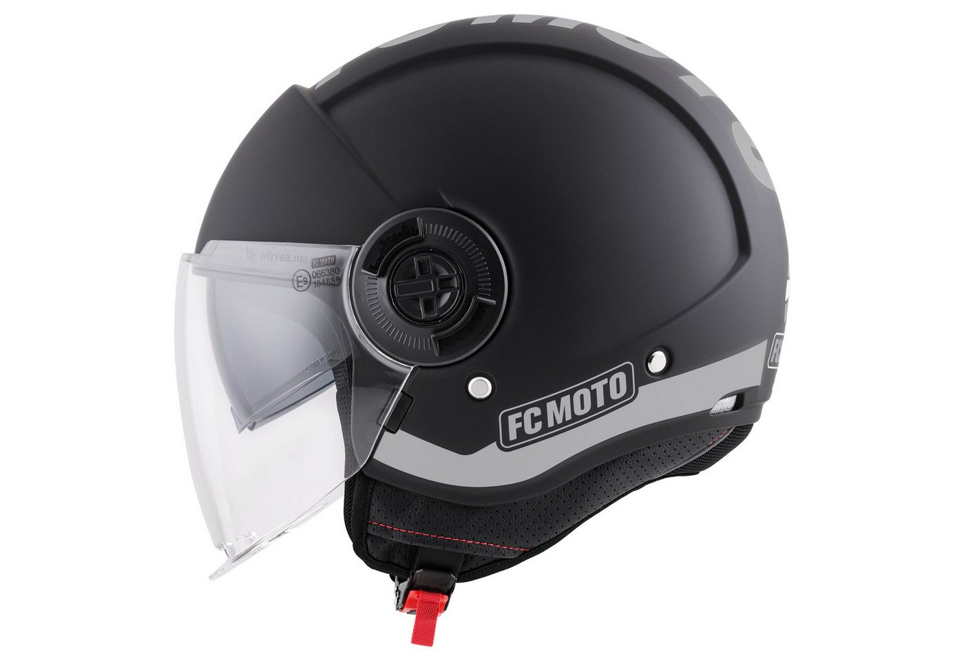 FC-Moto Motorradhelm Ralgo Jethelm, Herausnehmbares Innenfutter,integriertes Sonnenvisier – Bild 3 von 5
