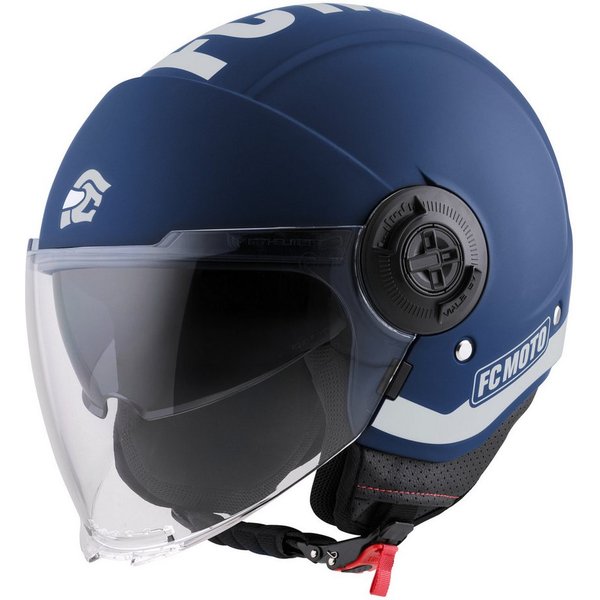 FC-Moto Motorradhelm Ralgo Jethelm, Herausnehmbares Innenfutter,integriertes Sonnenvisier