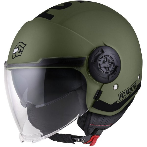 FC-Moto Motorradhelm Ralgo Jethelm, Herausnehmbares Innenfutter,integriertes Sonnenvisier