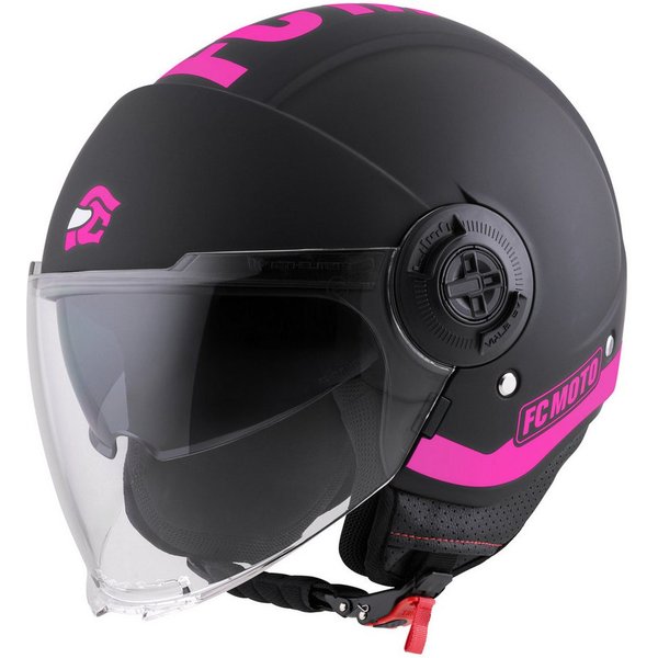 FC-Moto Motorradhelm Ralgo Jethelm, Herausnehmbares Innenfutter,integriertes Sonnenvisier