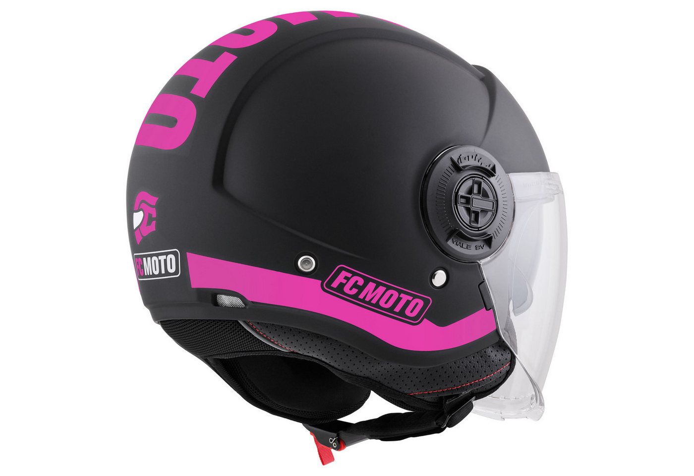 FC-Moto Motorradhelm Ralgo Jethelm, Herausnehmbares Innenfutter,integriertes Sonnenvisier – Bild 2 von 5