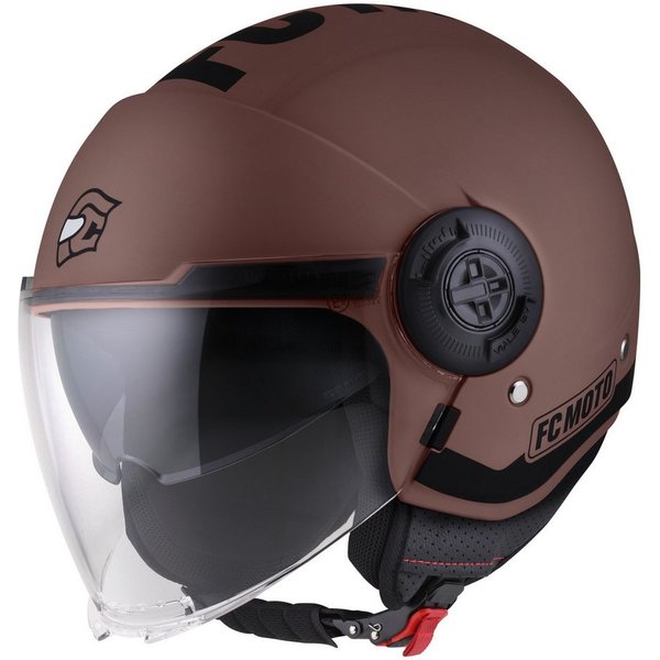 FC-Moto Motorradhelm Ralgo Jethelm, Herausnehmbares Innenfutter,integriertes Sonnenvisier