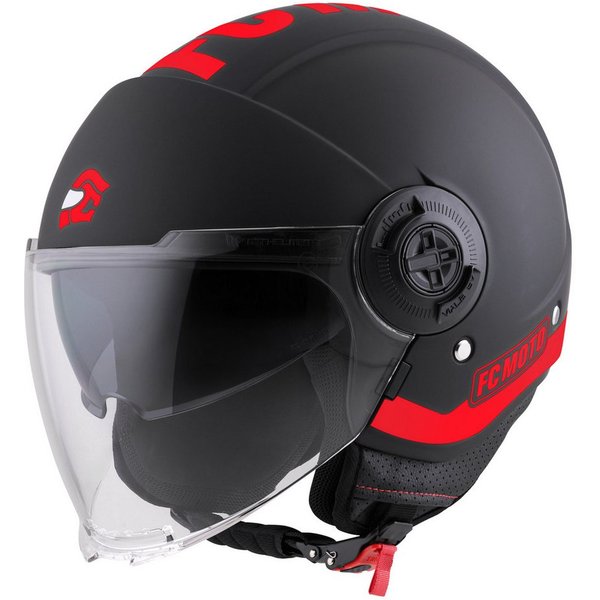 FC-Moto Motorradhelm Ralgo Jethelm, Herausnehmbares Innenfutter,integriertes Sonnenvisier
