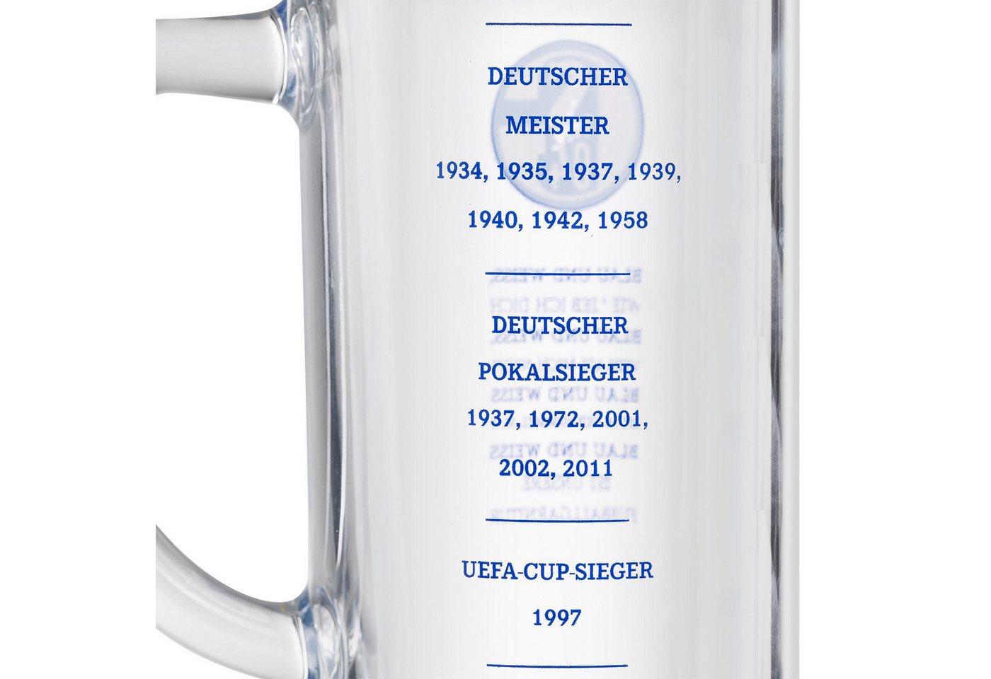 FC Schalke 04 Bierkrug Bierkrug Bau & Weiß, 1-tlg., Glas – Bild 3 von 3