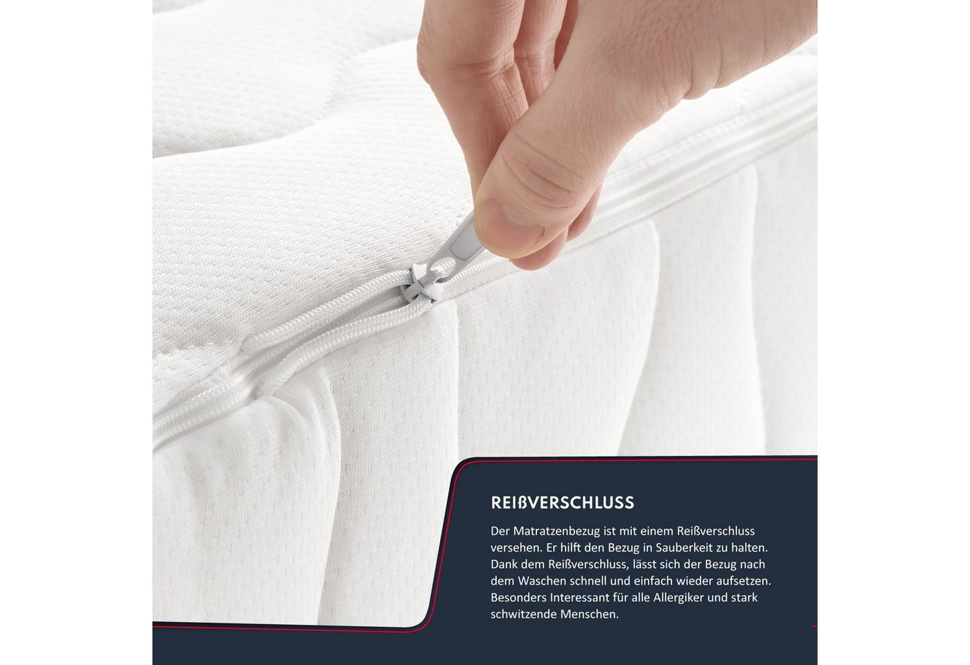 Kaltschaummatratze ALTO 90x200, 140x200, 180x200 cm & weitere Größen, FDM, 12 cm hoch, (komfortable Matratze, Allergiker geeignet), Hoher Schlafkomfort, ergonom – Bild 5 von 5