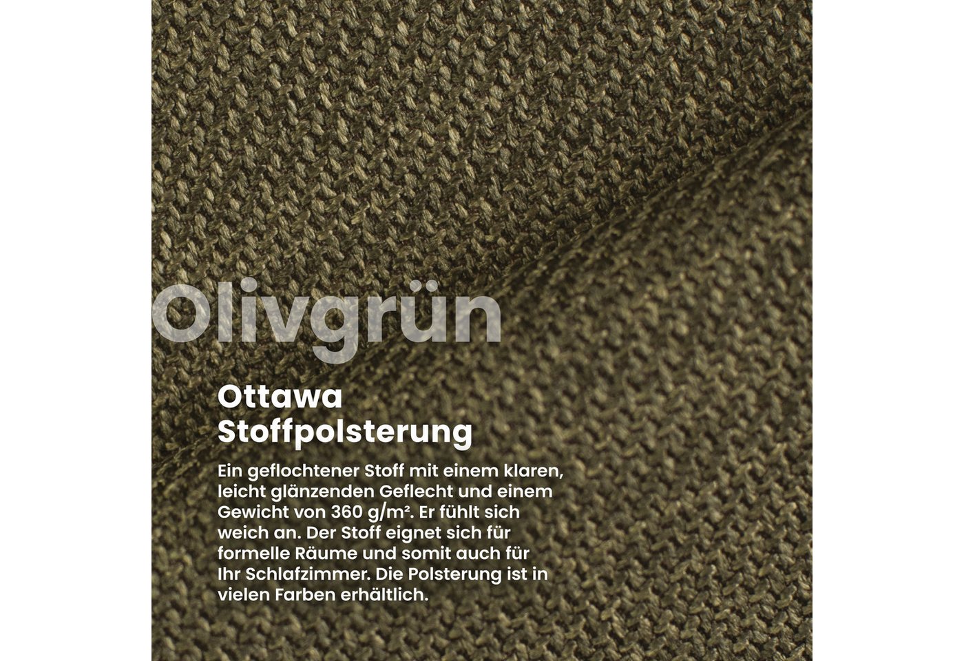 FDM Polsterbett BOHO Bettgestell 90x200, 120x200, 140x200, 160x200, 180x200cm (Polsterbett modern mit Bettkasten MADE IN EU - mit hochwertigem Ottawa Bezug, ver – Bild 4 von 5