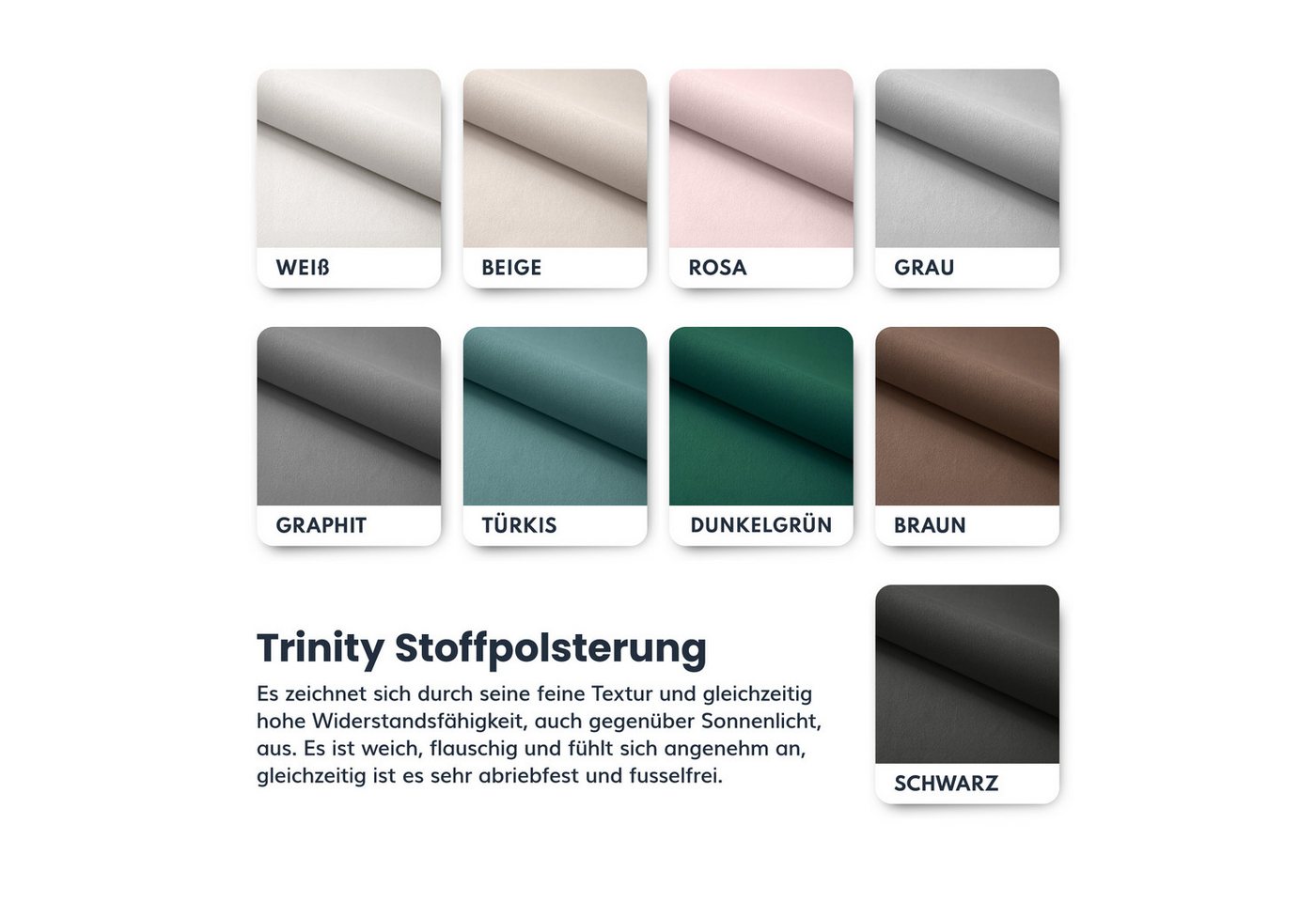 FDM Polsterbett BOHO Bettgestell 90x200, 120x200, 140x200, 160x200, 180x200cm (Polsterbett modern mit Bettkasten MADE IN EU - mit hochwertigem Ottawa Bezug, ver – Bild 4 von 5