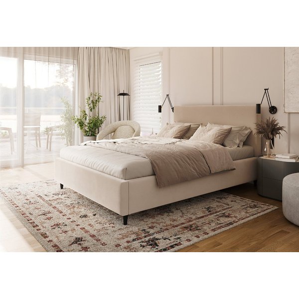 FDM Polsterbett modern mit Bettkasten MADE IN EU - mit hochwertigem Trinity Bezug (verfügbar 90x200 cm, 120x200 140x200 160x200 180x200 200x200 cm, Bettrahmen, 