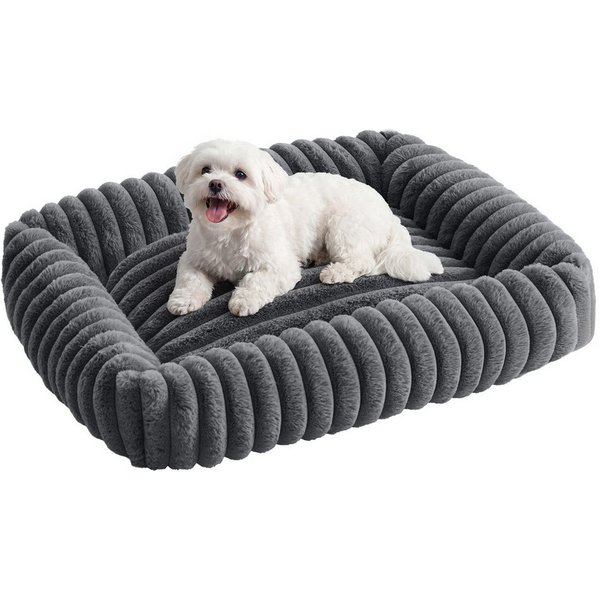 FEANDREA Hundebett orthopädisches Hundekörbchen, flauschige Hundematte, mittelgroßes, waschbar, weiche Polsterung, 71 x 55 x 18 cm