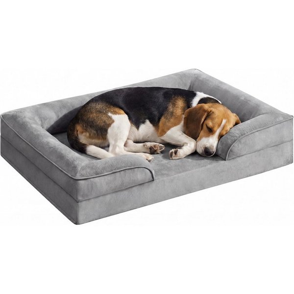 FEANDREA Tierbett Bezug abnehmbar, waschbar, rutschfest, Innenfutter wasserabweisend, 89 x 63 x 16 cm, Bezug abnehmbar, rutschfest, Hundekissen L