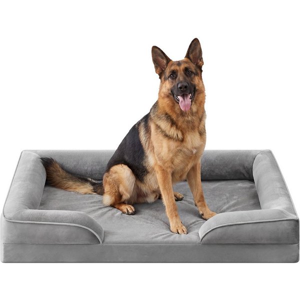 FEANDREA Tierbett Bezug abnehmbar, waschbar, rutschfest, Innenfutter wasserabweisend, 122 x 85 x 17 cm, Bezug abnehmbar, rutschfest, XL, erhöhter Rand