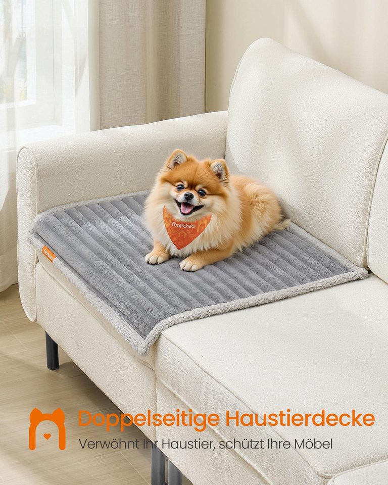 FEANDREA Tierdecke Hundedecke, wasserdichte Decke, beidseitig verwendbar, Hundesofa, S, 73 x 63 cm, für Minihunde – Bild 2 von 5