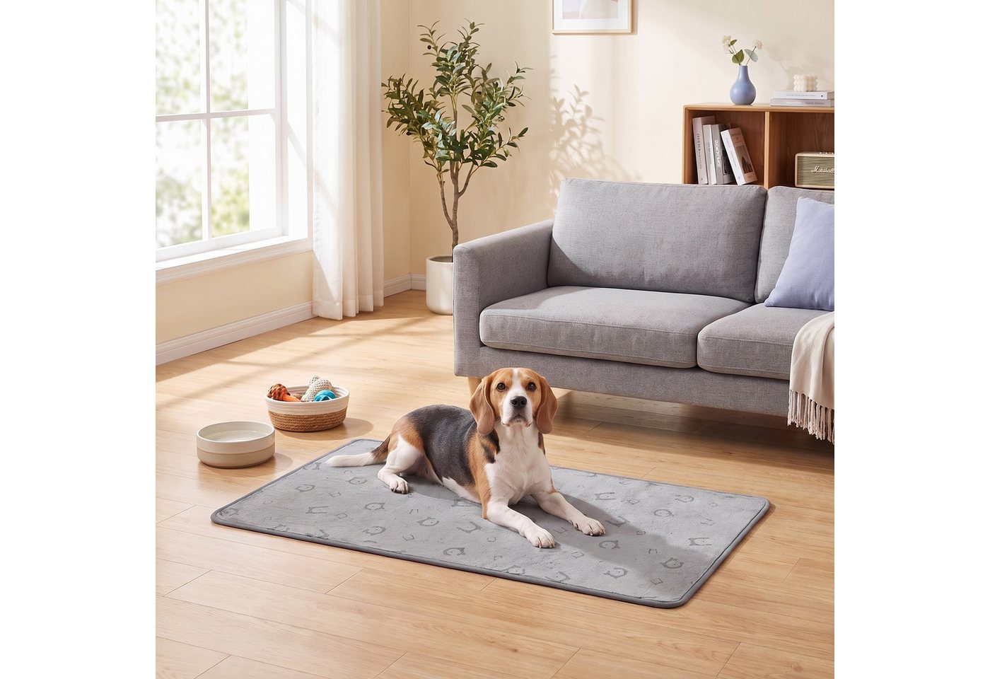 FEANDREA Tierdecke wiederverwendbare Hundematte 2er Set Hamster rutschfest, Tierdecke Hundedecke, 2er Set, 90 x 60 cm – Bild 2 von 5