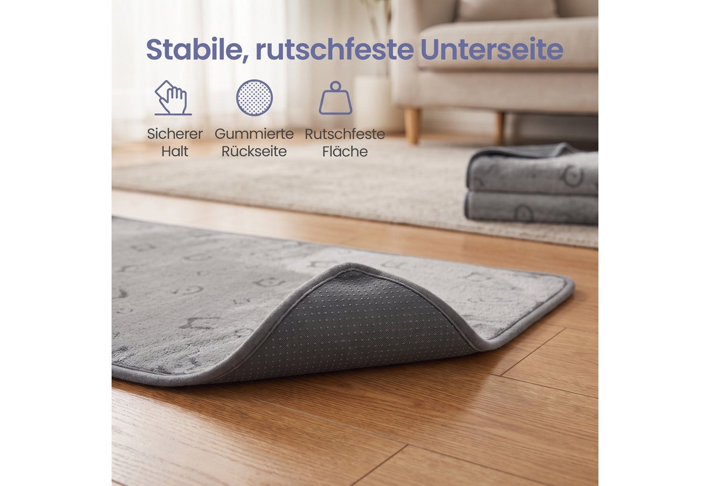 FEANDREA Tierdecke wiederverwendbare Hundematte 2er Set Hamster rutschfest, Tierdecke Hundedecke, 2er Set, 90 x 60 cm – Bild 5 von 5