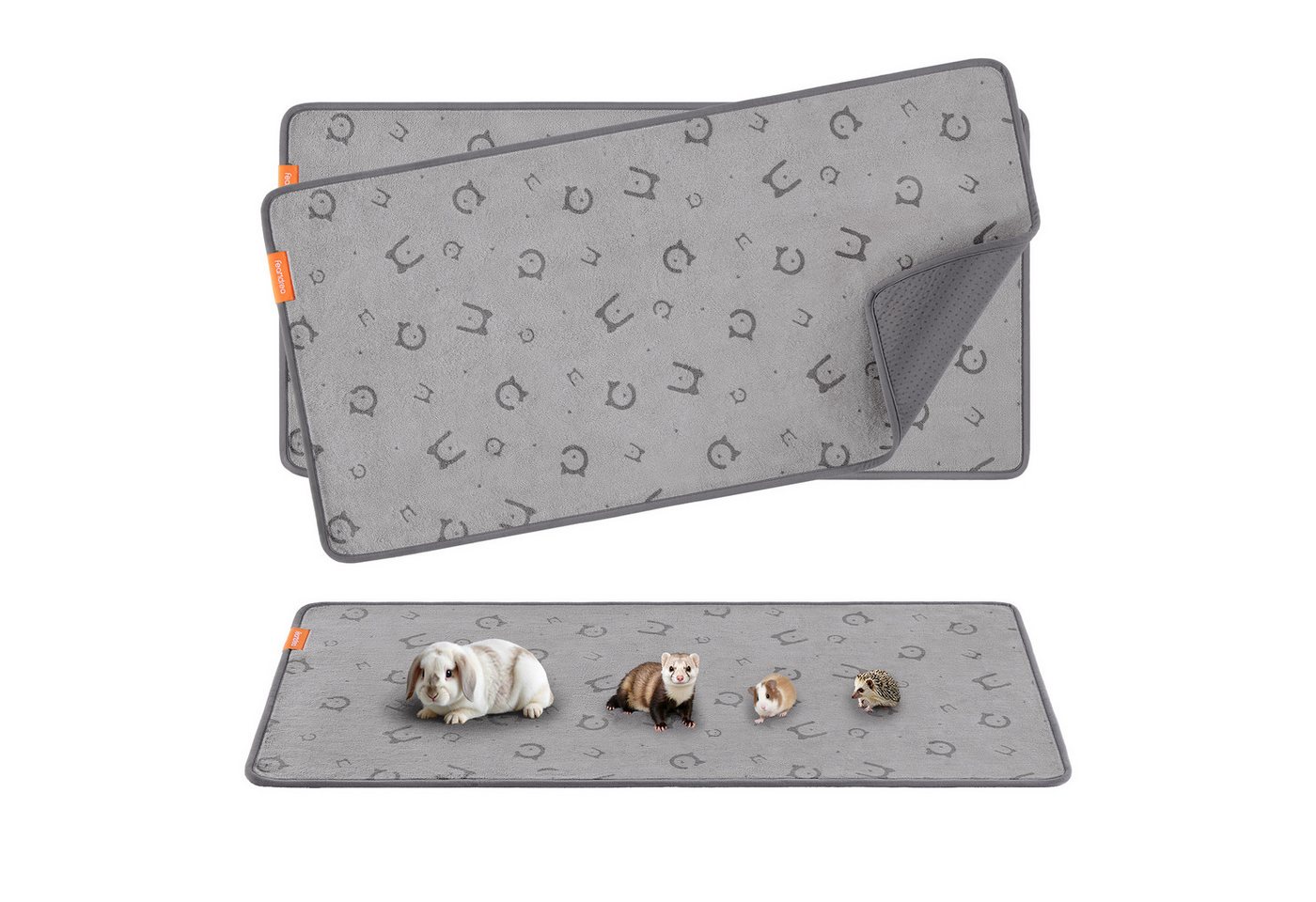 FEANDREA Tierdecke wiederverwendbare Hundematte 2er Set Hamster rutschfest, 122 x 61 cm, Hundedecke, wasserdicht, L, auslaufsicher, Kaninchen – Bild 2 von 5