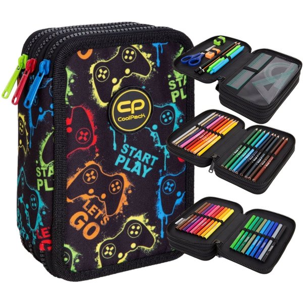 CoolPack Federmäppchen COOLPACK - JUMPER 3 - Dreifach-Federmäppchen mit Zubehör - XPLAY