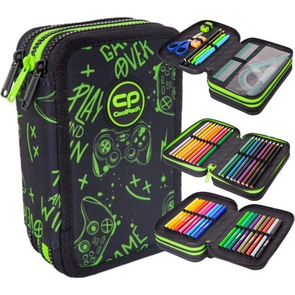 CoolPack Federmäppchen COOLPACK - JUMPER 3 - Dreifach-Federmäppchen mit Zubehör - GAME NIGHT