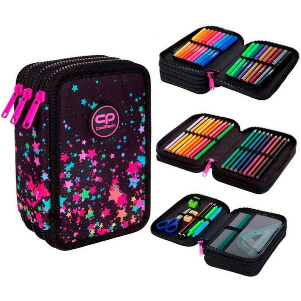 CoolPack Federmäppchen COOLPACK - JUMPER 3 - Dreifach-Federmäppchen mit Zubehör - GALAXY