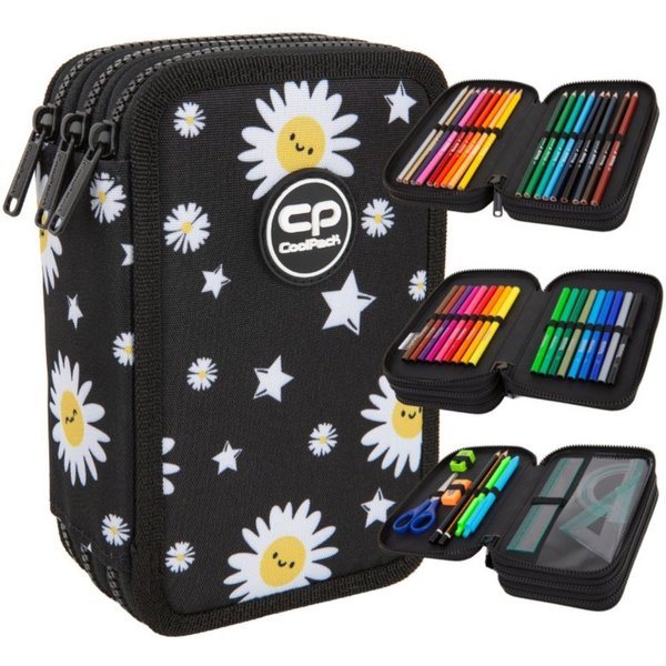 CoolPack Federmäppchen CoolPack Jumper 3 Mäppchen 3-Fächer mit Colorino Ausstattung Daisy, (1-tlg)