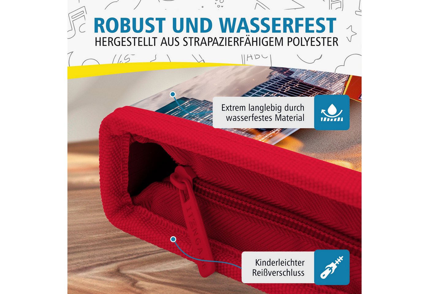 itenga Federmäppchen itenga Schüler-Etui Mäppchen FEUERWEHR 28 teilig (gefüllt) 1-Zipper – Bild 3 von 5