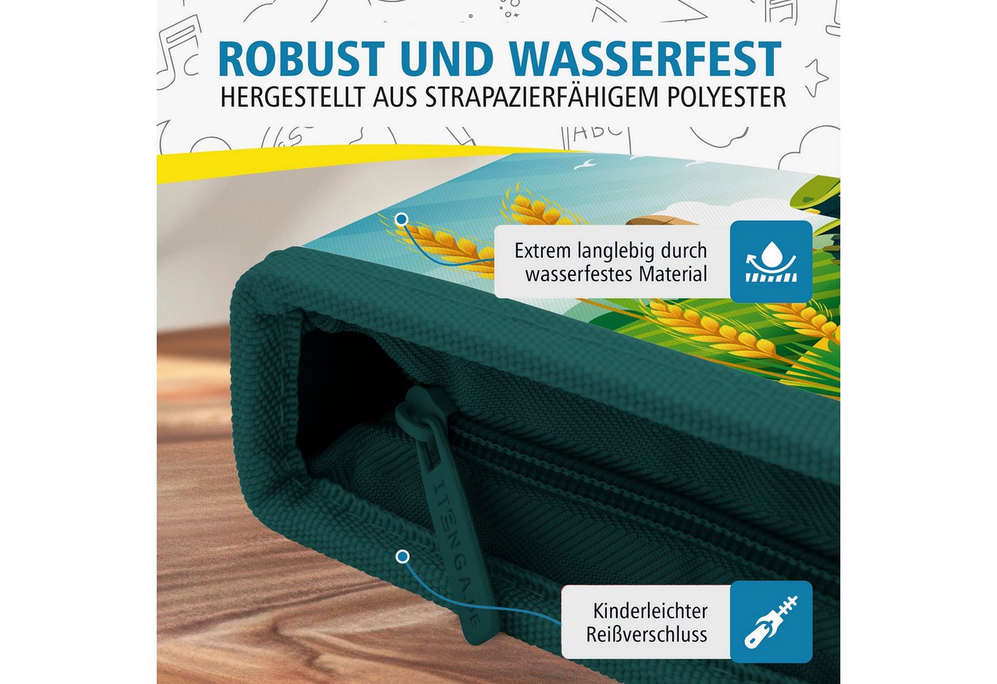 itenga Federmäppchen itenga Schüler-Etui Mäppchen Traktor Turbo Trak 28 teilig (gefüllt) 1- – Bild 3 von 5