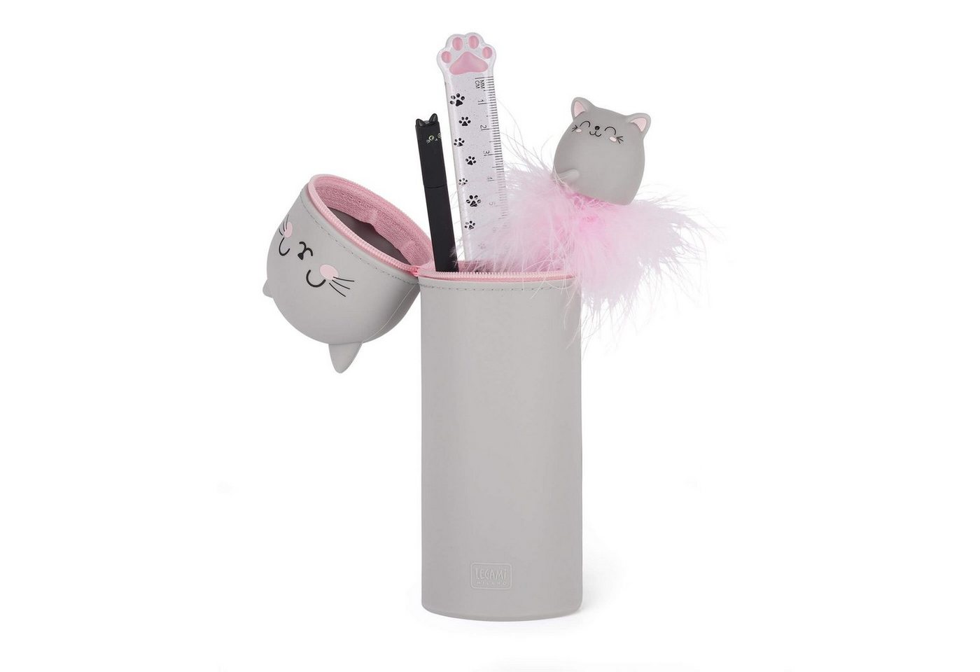 Legami Federmäppchen LEGAMI Federmäppchen und Stiftehalter 2-IN-1 Motiv KITTY Kätzchen – Bild 2 von 3