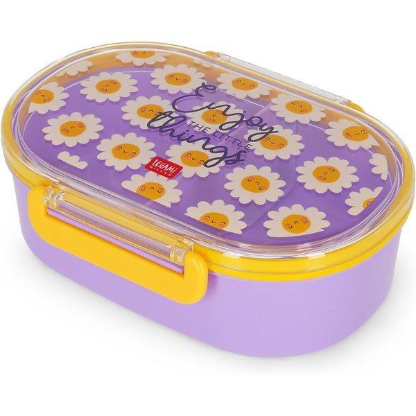 Legami Federmäppchen LEGAMI Snack & Go Lunchbox Daisy 500 ml mit Trenner