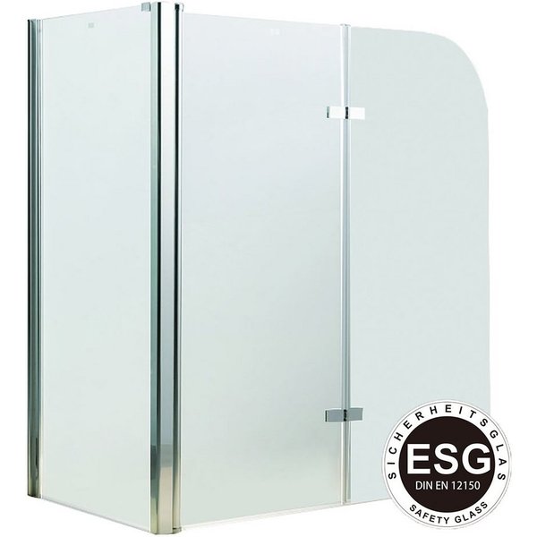 Feel2Home Badewannenaufsatz Eck-Duschabtrennung Badewannenaufsatz Duschkabine Badewannenfaltwand, Aluminium, Glas, (Stück, 1 tlg), Gehärtetes Glas, Schnell zu r