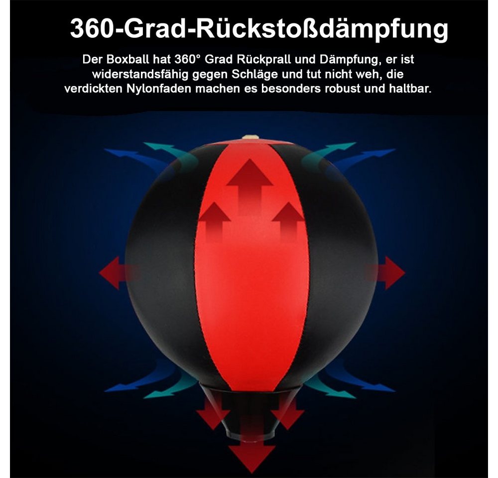 Feel2Home Boxsack Kinder Standboxsack + Boxhandschuhe verstellbar Punching Ball Boxbirne (Trainingsset, 1-tlg., 4-teiliges Set), Spezieller Gummi-Ball – Bild 4 von 5