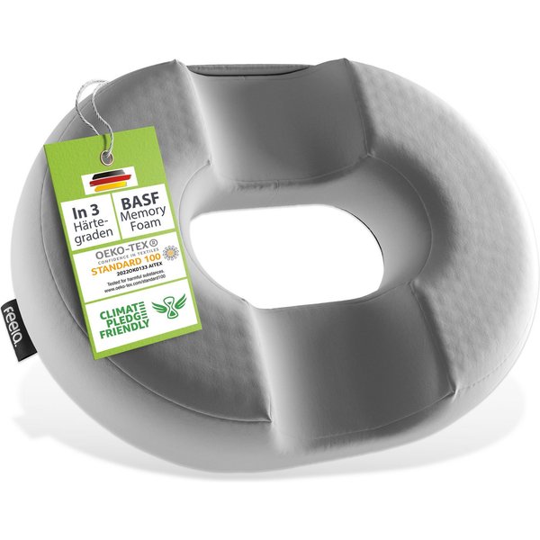 feela Sitzkissen Orthopädischer Sitzring – entlastet Steißbein & Becken beim Sitzen, Ideal nach OP, Schwangerschaft & bei Hämorrhoiden – mehr Komfort