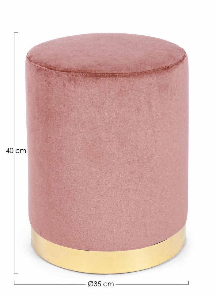 Feeling4Home Pouf Lucilla in Samt-Optik, Rosa – Bild 3 von 5