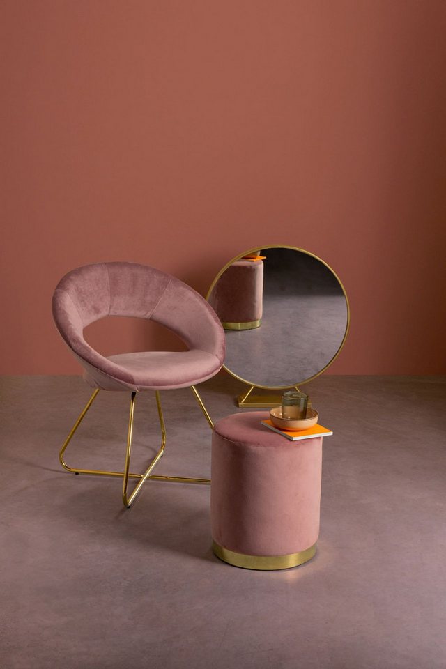 Feeling4Home Pouf Lucilla in Samt-Optik, Rosa – Bild 4 von 5