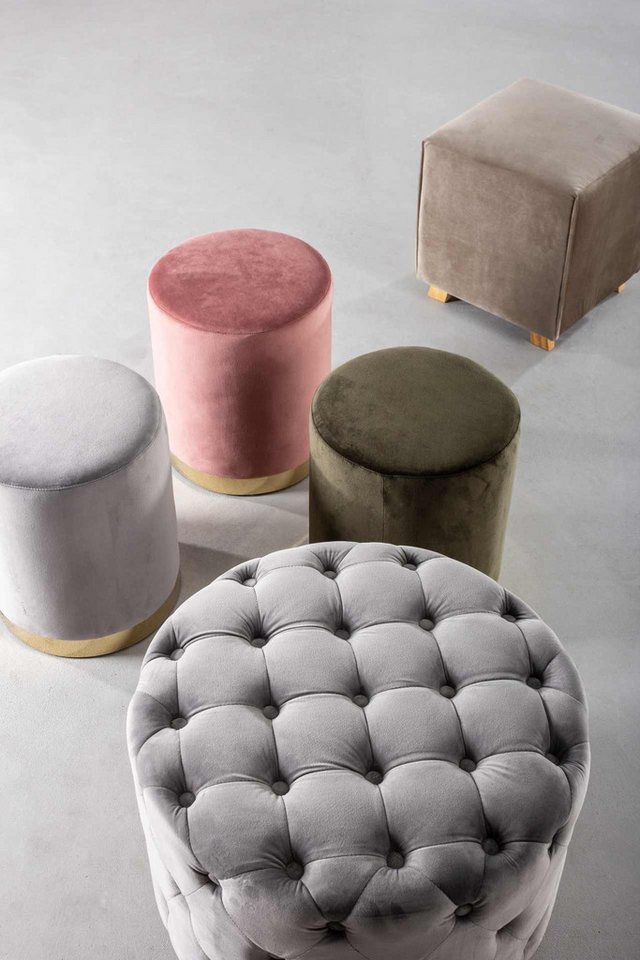Feeling4Home Pouf Lucilla in Samt-Optik, Rosa – Bild 5 von 5