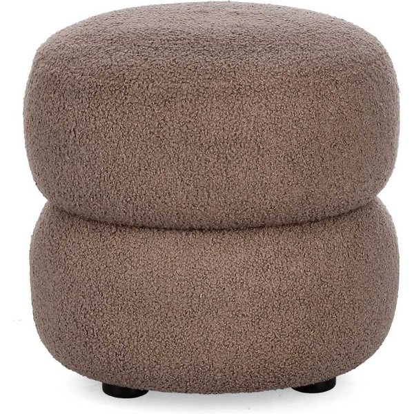 Feeling4Home Sitzhocker Gabby aus Boucle-Stoff, Braun