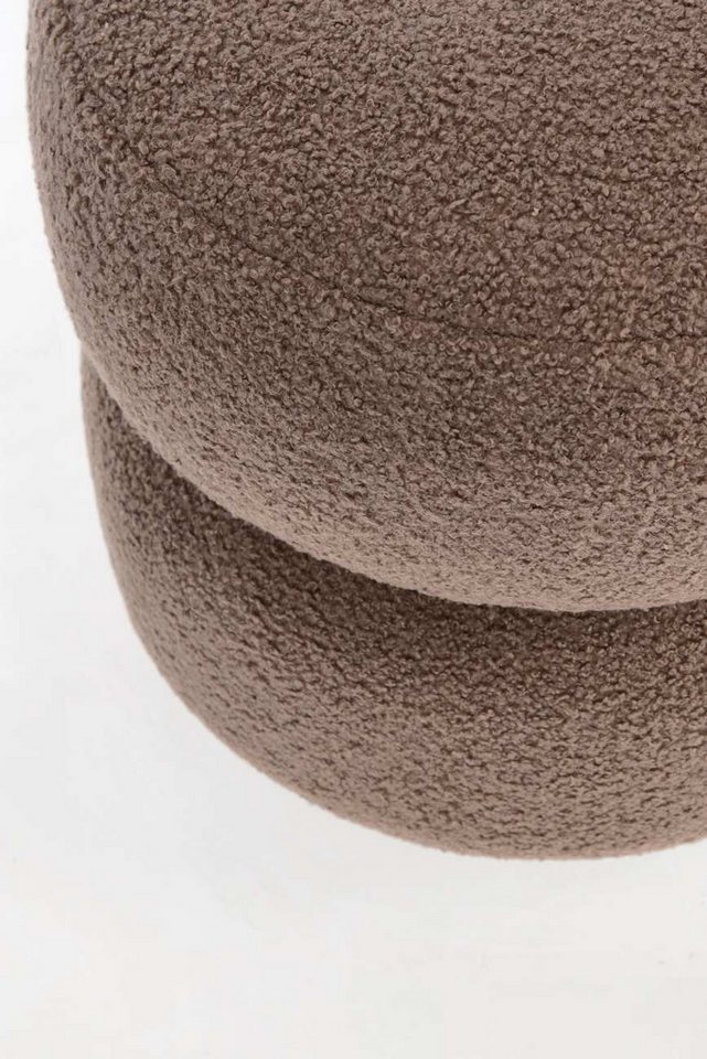 Feeling4Home Sitzhocker Gabby aus Boucle-Stoff, Braun – Bild 3 von 4