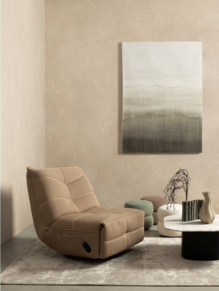 Feeling4Home Sitzhocker Gabby aus Boucle-Stoff, Braun – Bild 4 von 4