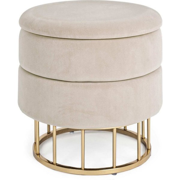 Feeling4Home Sitzhocker Pavlina in Samt-Optik, Beige