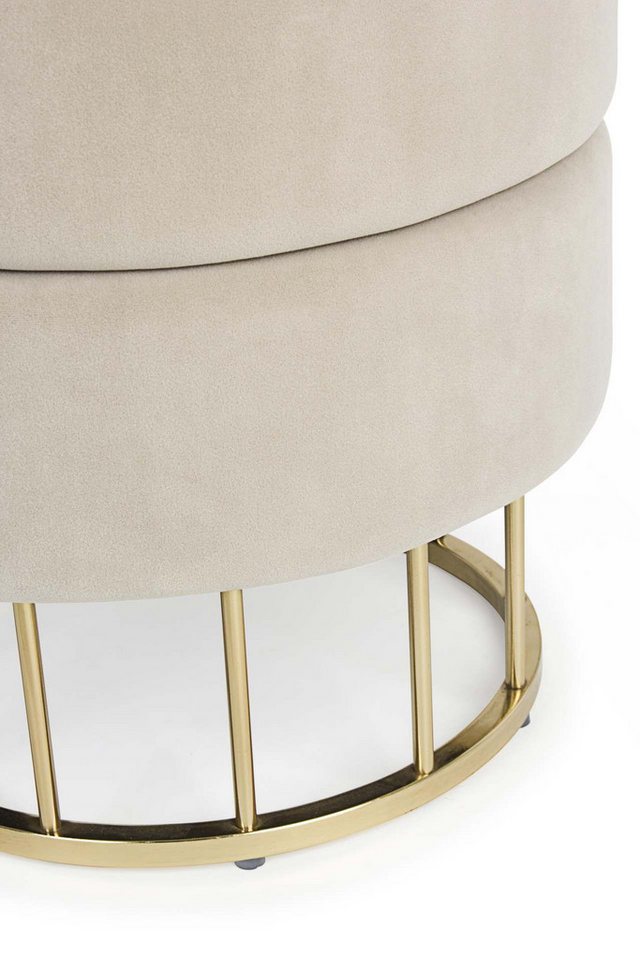 Feeling4Home Sitzhocker Pavlina in Samt-Optik, Beige – Bild 3 von 5
