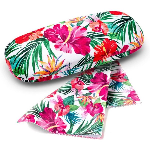 FEFI Brillenetui FLOWER - Hardcase Brillenetui, mit passendem Mikrofasertuch
