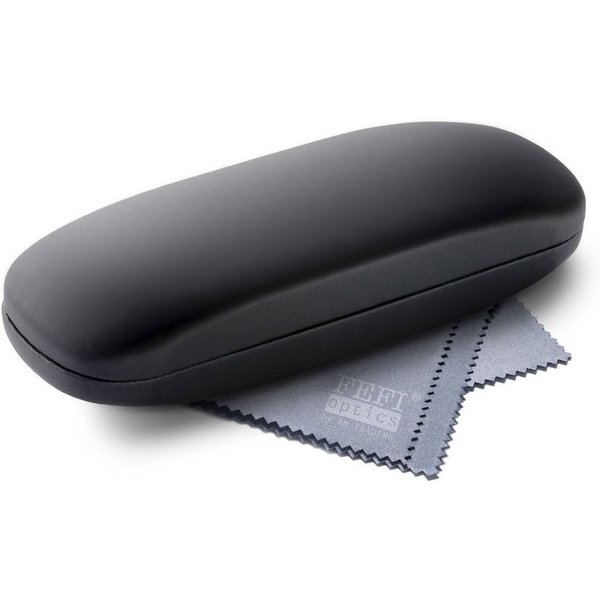 FEFI Brillenetui Softtouch schwarz, seidenmatt (Hardcase), inklusive Mikrofasertuch